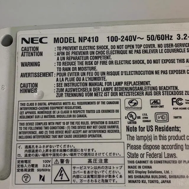 Alt view image 6 of 6 - NEC NP410 - 3LCD Projector 2600 ANSI HD 1080i HDMI-adapter with Accessories Bundle