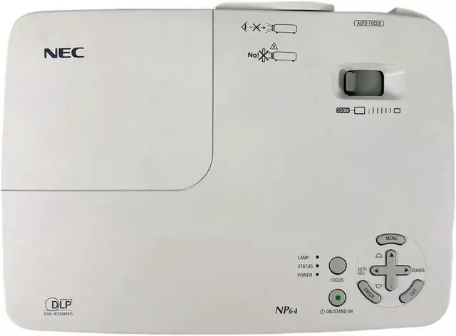 Alt view image 4 of 5 - NEC NP64 DLP Projector (Portable) 3000 ANSI HD 1080i HDMI-adapter with Accessories Bundle