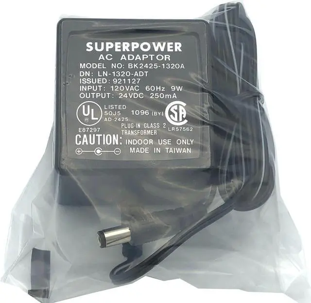 Alt view image 5 of 7 - NEW Superpower BK2425-1320A AC Adapter 24V 250mA Plug-in Class 2 Transformer