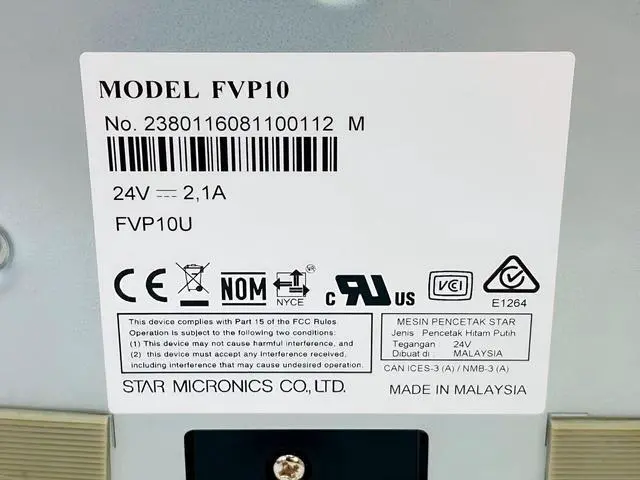 Alt view image 5 of 7 - Star Micronics FVP10 Direct Thermal POS Receipt Ticket Printer USB