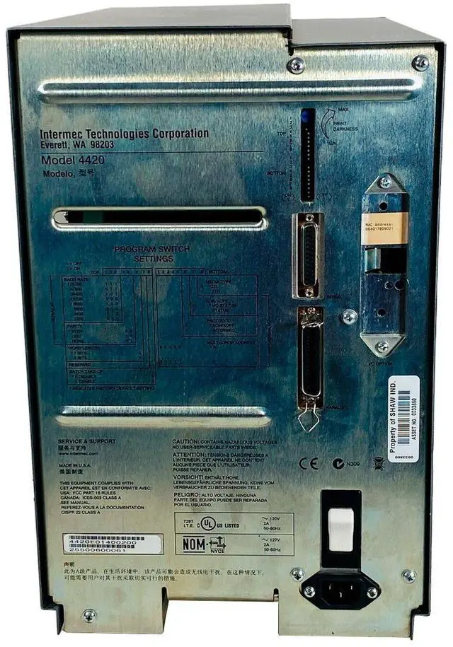 Alt view image 3 of 7 - Intermec 4420 Thermal Transfer Label Barcode Printer Serial Parallel Ethernet