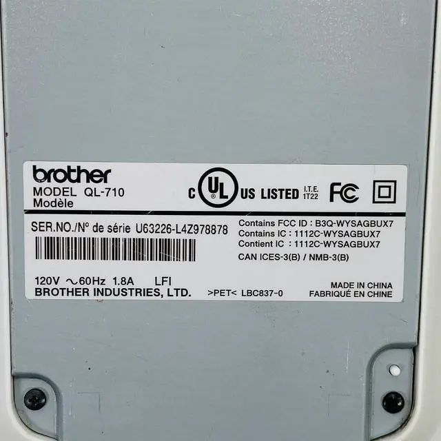 Alt view image 7 of 7 - Brother QL-710W Professional Direct Thermal Barcode Label Printer USB Wireless