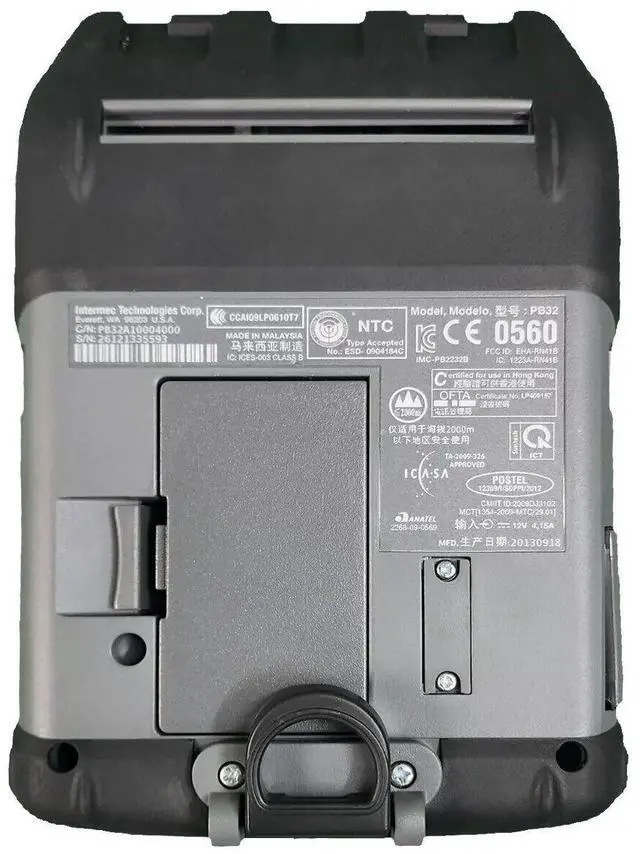Alt view image 4 of 7 - Intermec PB32 Mobile Direct Thermal Barcode Printer WiFi USB