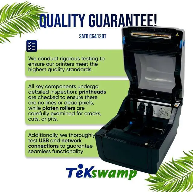Alt view image 7 of 7 - SATO CG412DT Direct Thermal 4x6 Label Printer