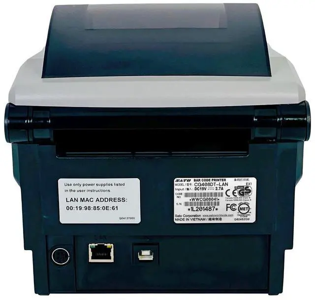 Alt view image 4 of 7 - SATO CG408DT-LAN Compact Direct Thermal 4x6 Barcode Label Printer Ethernet USB