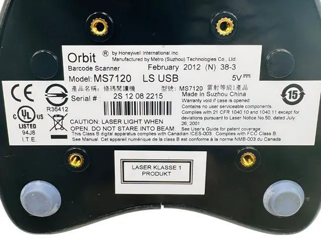Alt view image 6 of 7 - Honeywell Orbit MS7120 Omni-Directional Laser Ruby Barcode Scanner w/USB Cable