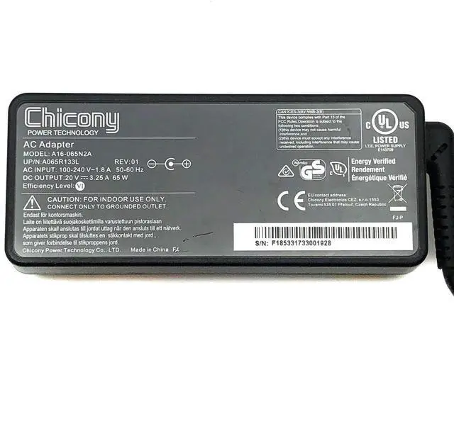 Alt view image 2 of 7 - NEW Original Chicony A16-065N2A AC Power Supply Adapter 20V 3.25A A065R133L