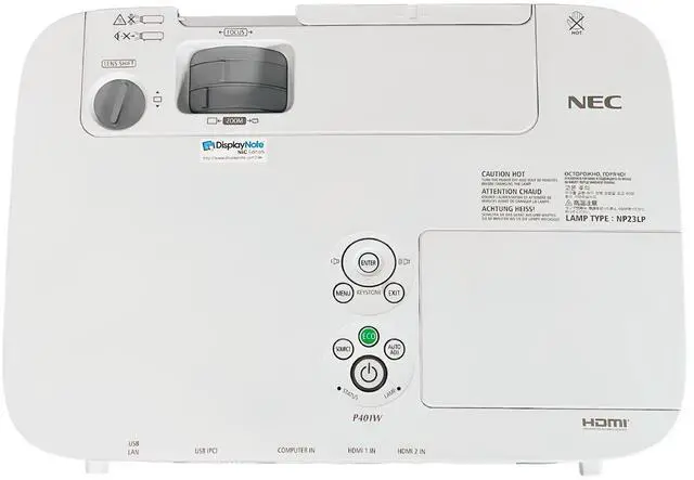 Alt view image 6 of 7 - NEC P401W 3LCD Projector 4000 ANSI HD 1080i HDMI x 2 16:10 (WXGA) LAN w/Remote