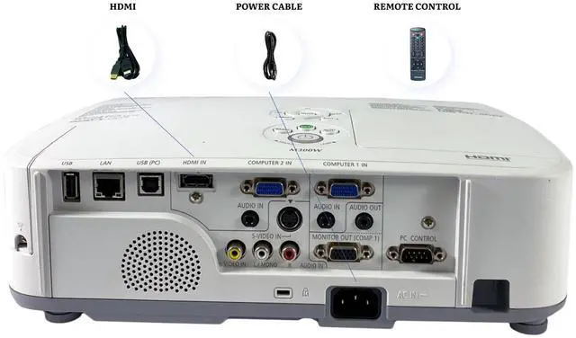 Alt view image 2 of 7 - NEC NP-M300W 3LCD Projector 3000 ANSI 1080p Included: HDMI, Remote, Power cable