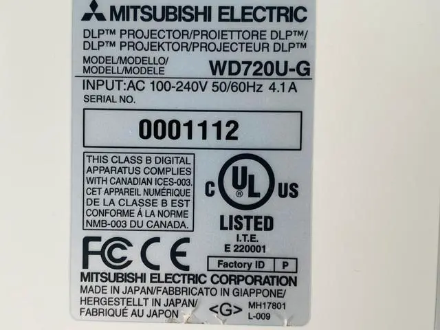 Alt view image 5 of 7 - Mitsubishi WD720U-G DLP Projector 4300 Lumens HDMI WXGA PC 3D Ready Home Office