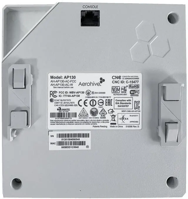 Alt view image 2 of 4 - Aerohive AP130 Dual Band WiFi 802.11ac Access Point PoE