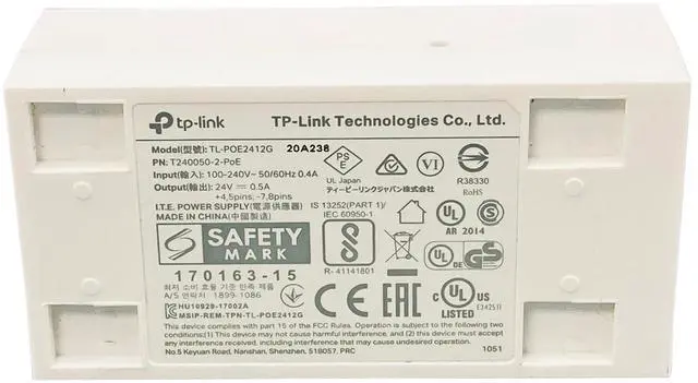 Alt view image 6 of 7 - TP-Link POE2412G 24VV 12WW Power Adapter   Genuine