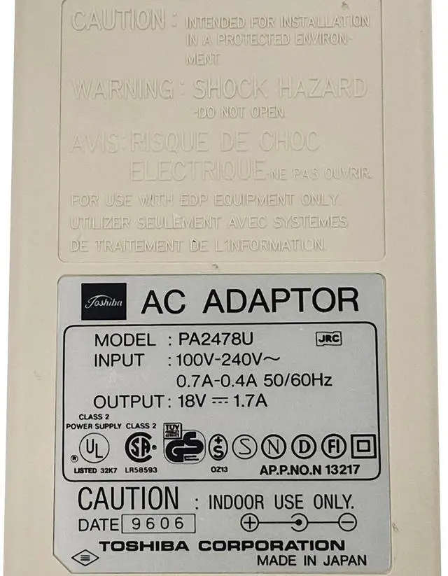 Alt view image 2 of 7 - Toshiba PA2478U 18VV 30WW Power Adapter   Genuine