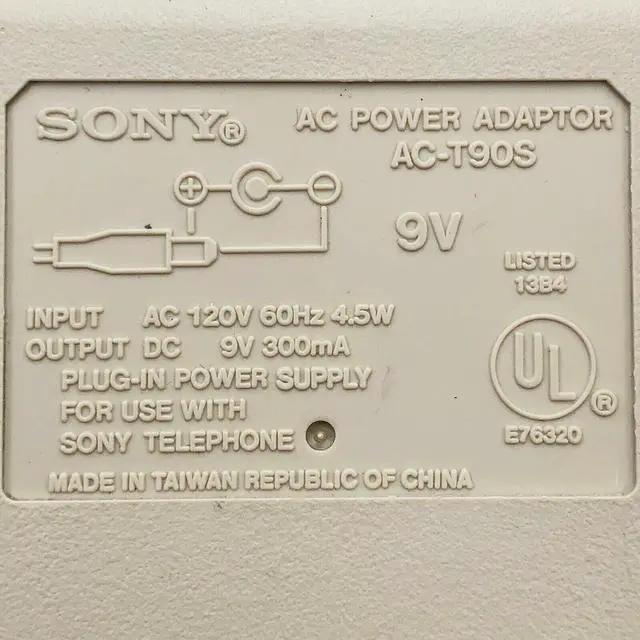 Alt view image 2 of 6 - Sony AC-T90S 9VV 4WW Power Adapter   Genuine