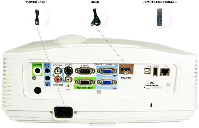 Alt view image 4 of 7 - Mitsubishi XD700U DLP Projector 5000 ANSI Large Venue PC 3D Ready HD HDMI Remote