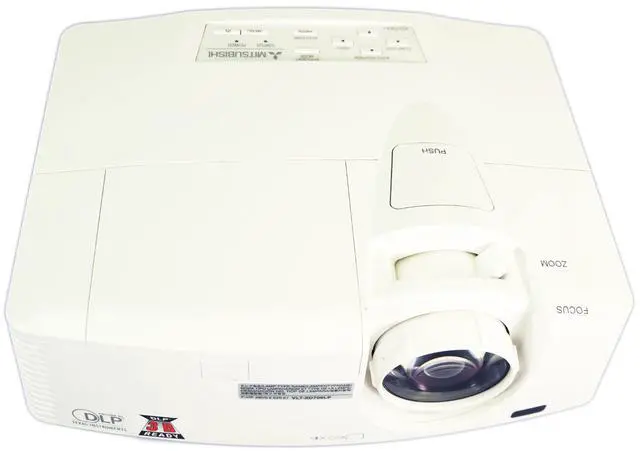 Alt view image 2 of 7 - Mitsubishi XD700U DLP Projector 5000 ANSI Large Venue PC 3D Ready HD HDMI Remote