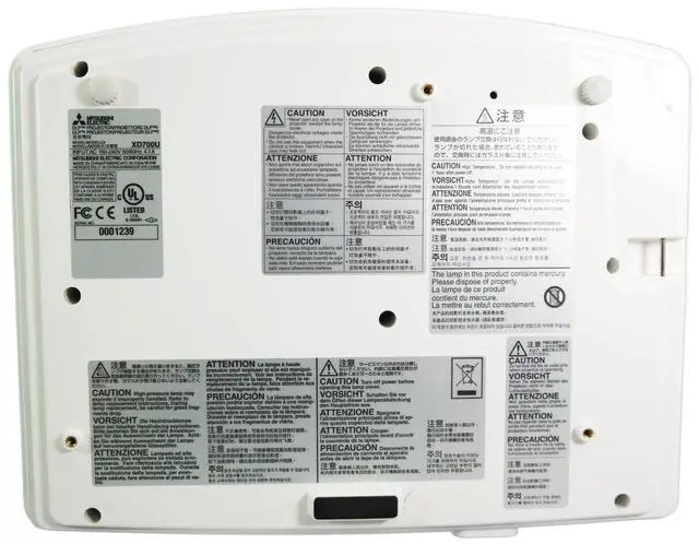 Alt view image 7 of 7 - Mitsubishi XD700U DLP Projector 5000 ANSI Large Venue PC 3D Ready HD HDMI Remote