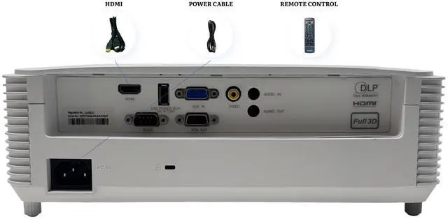 Alt view image 2 of 7 - Optoma DAWSSU S343 DLP Projector 3600 ANSI Full HD 3D 1080p HDMI w/Remote