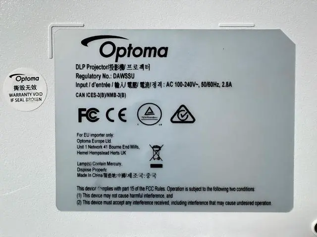 Alt view image 4 of 7 - Optoma DAWSSU S343 DLP Projector 3600 ANSI Full HD 3D 1080p HDMI w/Remote