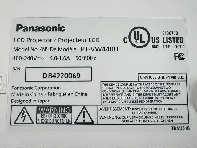 Alt view image 4 of 6 - Panasonic PT-VW440U 3LCD Projector 4800 Lumens Home Theater 1080p HDMI w/Bundle