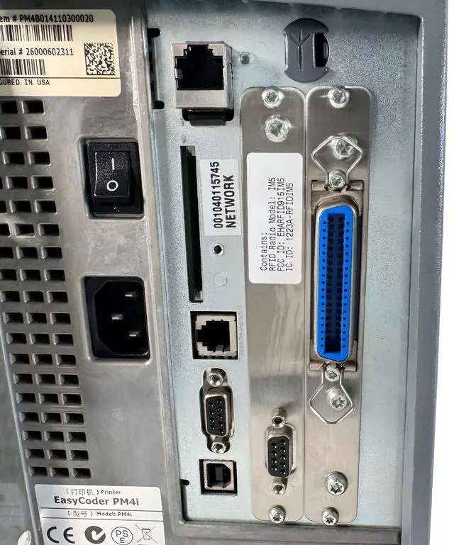 Alt view image 4 of 7 - Intermec EasyCoder PM4i RFID Thermal Transfer Label Printer LAN USB