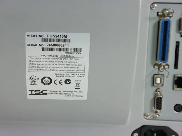 Alt view image 4 of 7 - TSC TTP-2410M Industrial Thermal Transfer Label Printer USB Serial LAN