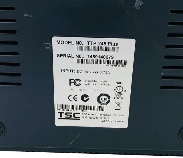Alt view image 7 of 7 - TSC TTP-245 Plus Performance Thermal Transfer Label Printer LAN USB Serial