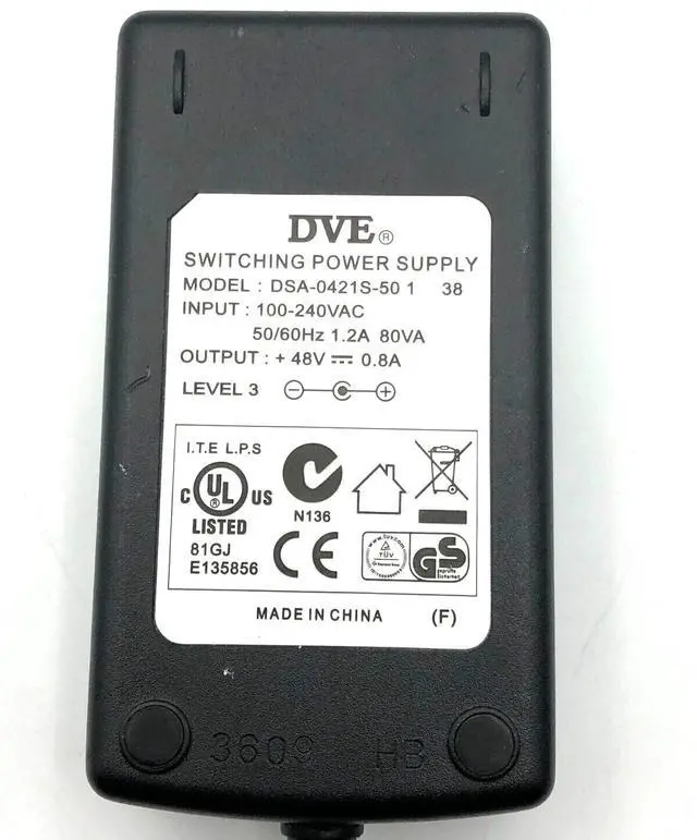 Alt view image 2 of 5 - Genuine DVE Netgear DSA-0421S-50 1 38 Switching Power Supply Adapter 48V 0.8A Buy It Now