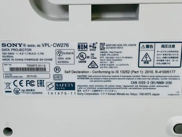 Alt view image 4 of 7 - Sony VPL-CW276 Projector 3LCD BrightEra Technology 5100 Lumens 16:10 (WXGA) HDMI