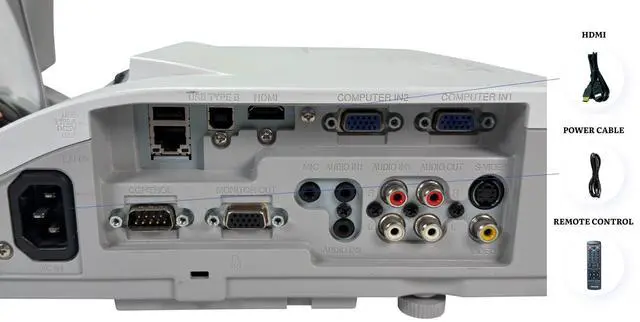 Alt view image 2 of 7 - Hitachi CP-A300N UST 3LCD Projector 4K for Classrooms 3000 Lumens Presentation