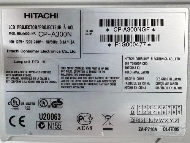 Alt view image 4 of 7 - Hitachi CP-A300N UST 3LCD Projector 4K for Classrooms 3000 Lumens Presentation