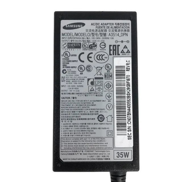Alt view image 2 of 7 - Original Samsung AC Adapter For Samsung Monitor S24D590PL 24", S27D390H 27" OEM