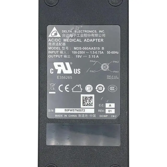 Alt view image 2 of 7 - Original Delta 60W AC Adapter MDS-060AAS19 B Medical Power Supply
