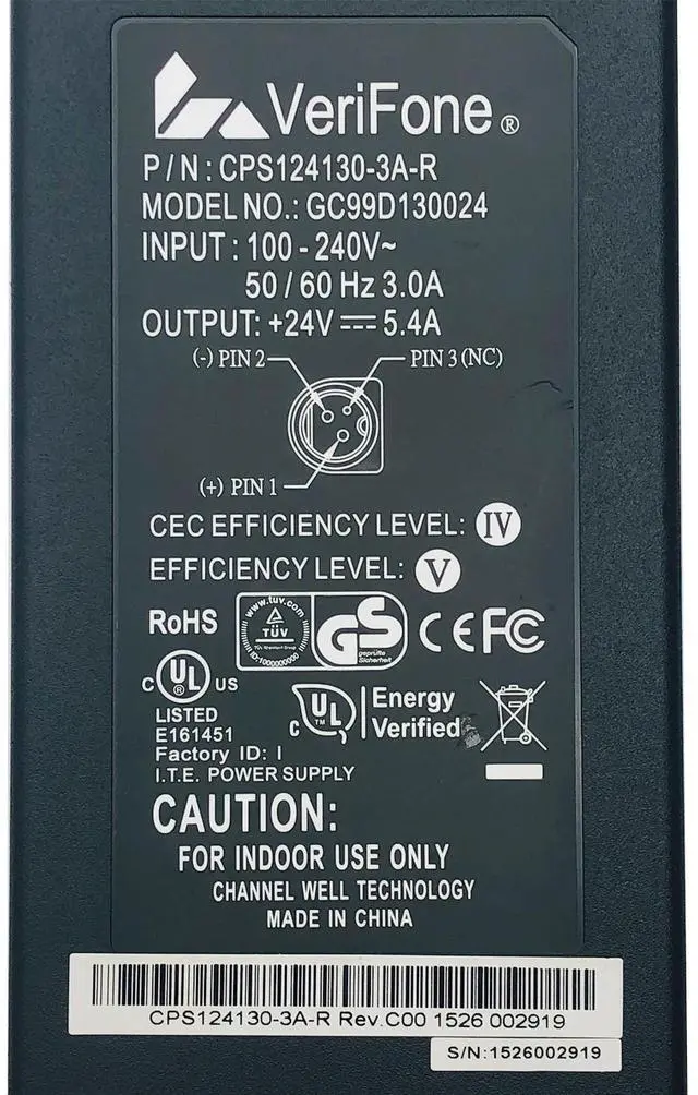 Alt view image 2 of 7 - Authentic VeriFone AC Adapter Power Supply For VeriFone Ruby Ci/Ruby2 Commander