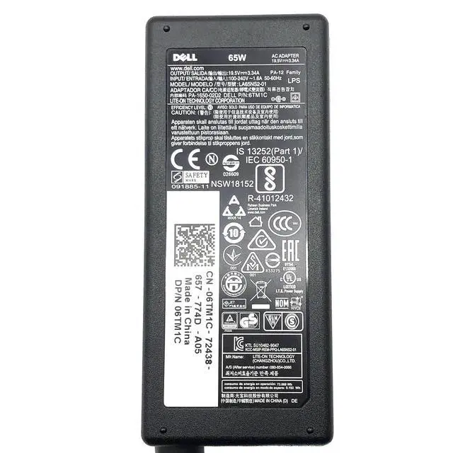 Alt view image 3 of 7 - NEW DELL 65W AC Adapter Charger 7.4mm Latitude 7490 7480 E7440 E7450 E7470 E7270