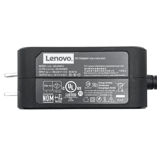 Alt view image 2 of 6 - Original Lenovo 45W AC Adapter 20V 2.25A for Laptop IdeaPad 100-14 100S-14