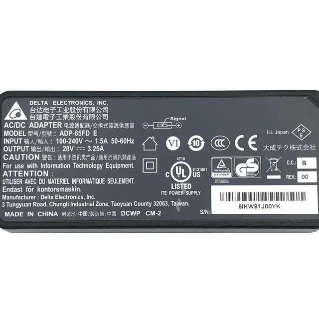 Alt view image 2 of 7 - Original Lenovo Delta 20V 3.25A AC Adapter ADP-65FD Laptops Power Supply