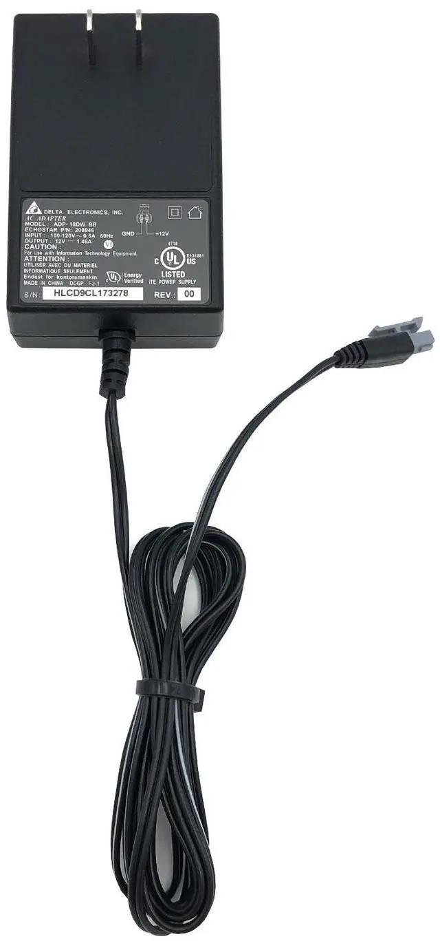 Main image of Genuine Delta Wall AC Adapter ADP-18DW BB Echostar P/N 208946 12V Power Supply