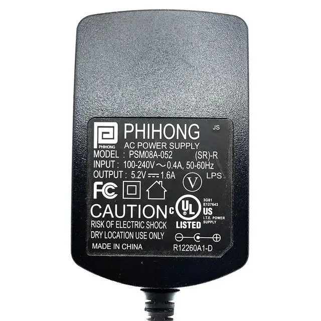 Alt view image 2 of 7 - Genuine Phihong 5.2V 1.6A 3mm Tip AC/DC Adapter Power Supply