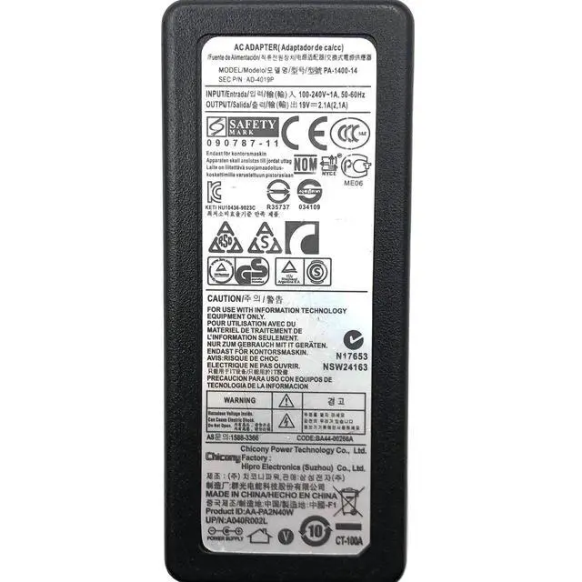 Alt view image 2 of 7 - Genuine Chicony AC/DC Power Adapter PA-1400-14 A13-040N2A 19V 2.1A 40W OEM
