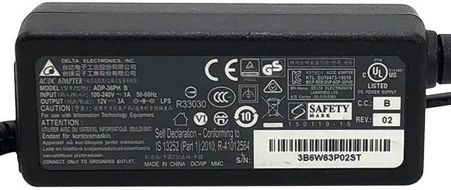 Alt view image 2 of 7 - Genuine Delta AC Power Adapter ADP-36PH B Charger 12V 3A