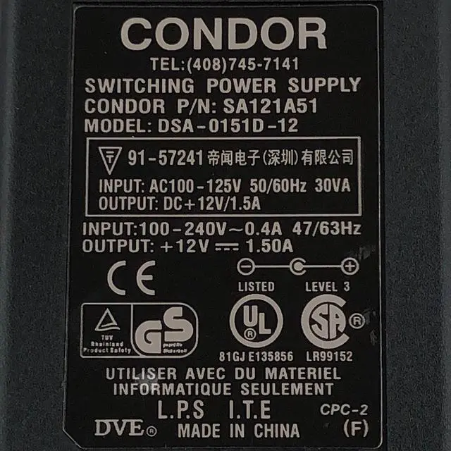 Alt view image 2 of 7 - Authentic Condor AC Power Adapter For Iomega Zip Jaz Scanner Drive Power Supply