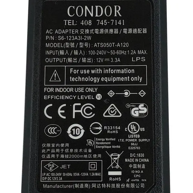 Alt view image 5 of 7 - Original Condor AC Power Adapter For Buffalo LinkStation NAS Iomega Power Supply
