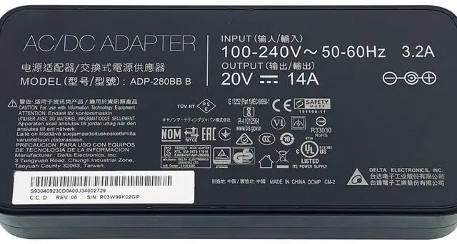 Alt view image 2 of 7 - Genuine Delta 280W AC Power Adapter ADP-280BB B Charger 20V