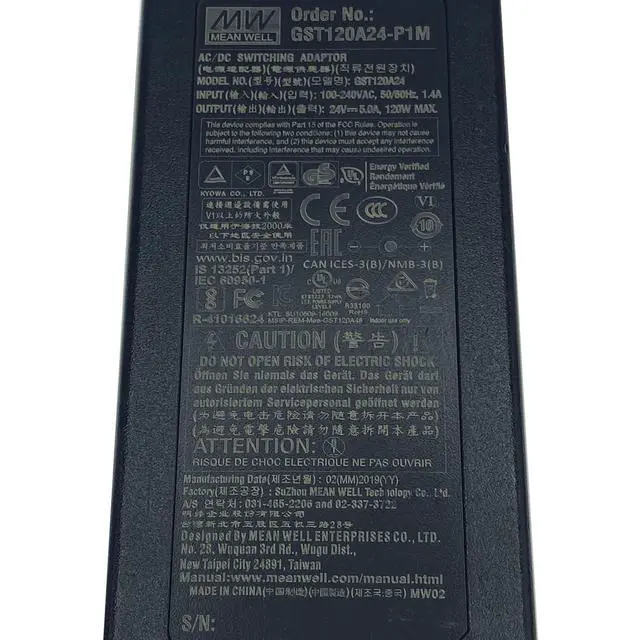Alt view image 2 of 7 - Genuine 120W Mean Well GST120A24-P1M AC Adapter 24V 5A 5.5*2.5 mm Power Supply