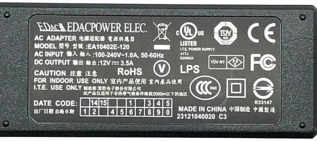 Alt view image 2 of 7 - Original Edac AC Adapter Power Supply for EA1050E-120 12V 3.5A OEM