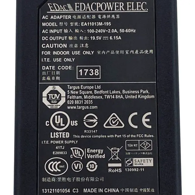 Alt view image 2 of 7 - Genuine Edac 120W AC Adapter for HP 918341-800 19.5V Charger Straight Plug 7.4mm