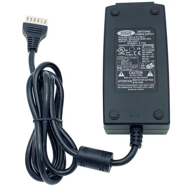 Alt view image 7 of 7 - Original Sceptre 30W AC Switching Power Supply Adapter S030AQ12001503 6-Pin