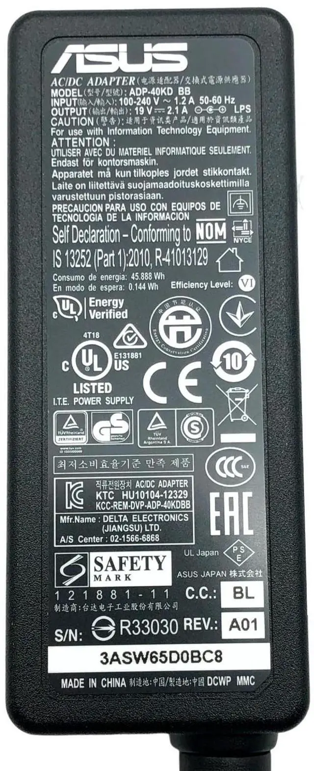 Alt view image 2 of 7 - Genuine Asus 19V AC Adapter For Asus ZenWiFi XT8 AX6600 Tri Band WiFi Router