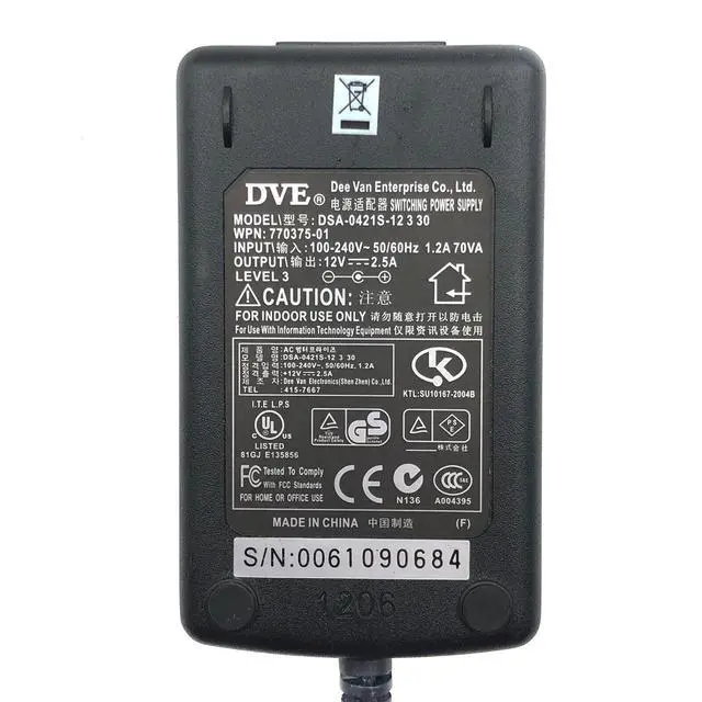 Alt view image 2 of 6 - NEW Original DVE AC Power Adapter For Portable DVD Player LCD Monitor BenQ OEM